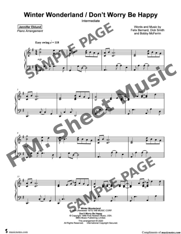 Winter Wonderland Don T Worry Be Happy Sheet Music